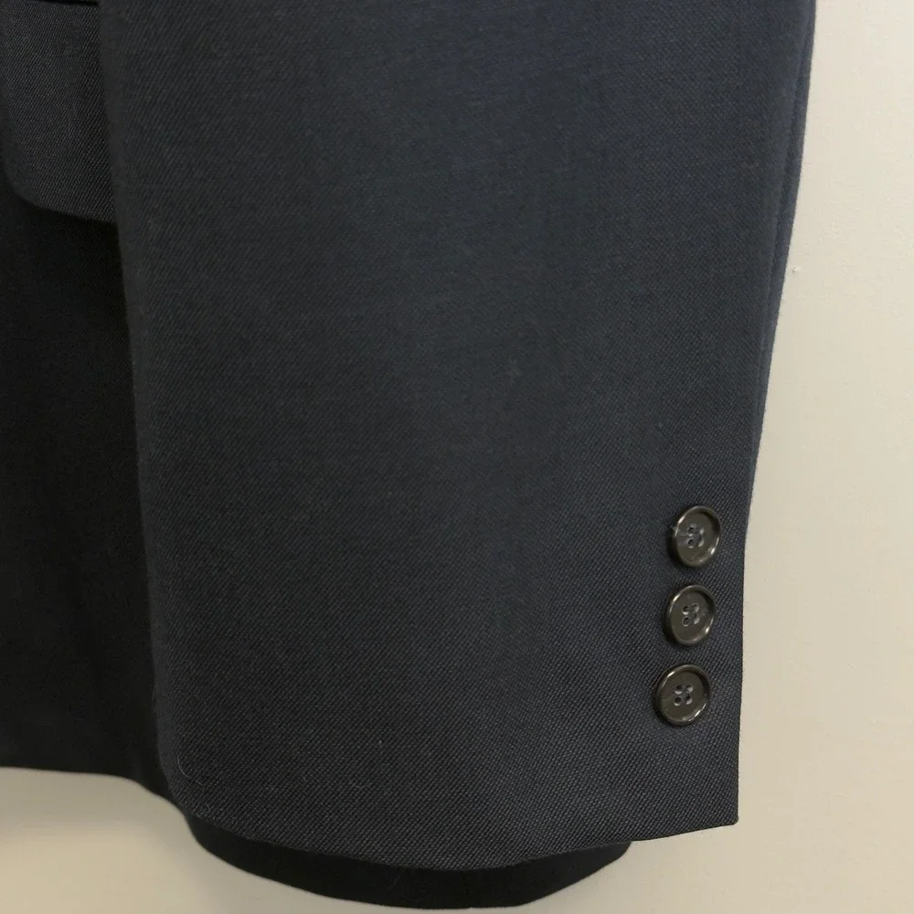 Bert Pulitzer Mens 48L Navy Blue Wool Blend Two Button Blazer Sport Coat